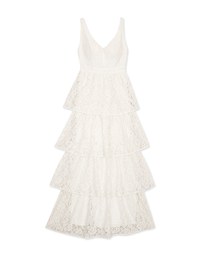 Delicate Lace Tiered Gown (With Sewn-In Paddings)