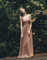Glam Shimmery Maxi Dress (With Sewn-In Paddings)
