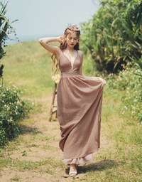 Glam Shimmery Maxi Dress (With Sewn-In Paddings)