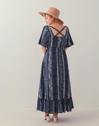 Printed Ruffled Maxi Dress
