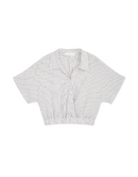 Finest Striped Cinched-Waist Blouse Shirt