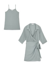 Cami Top & Tie-Side Shirt Dress Set