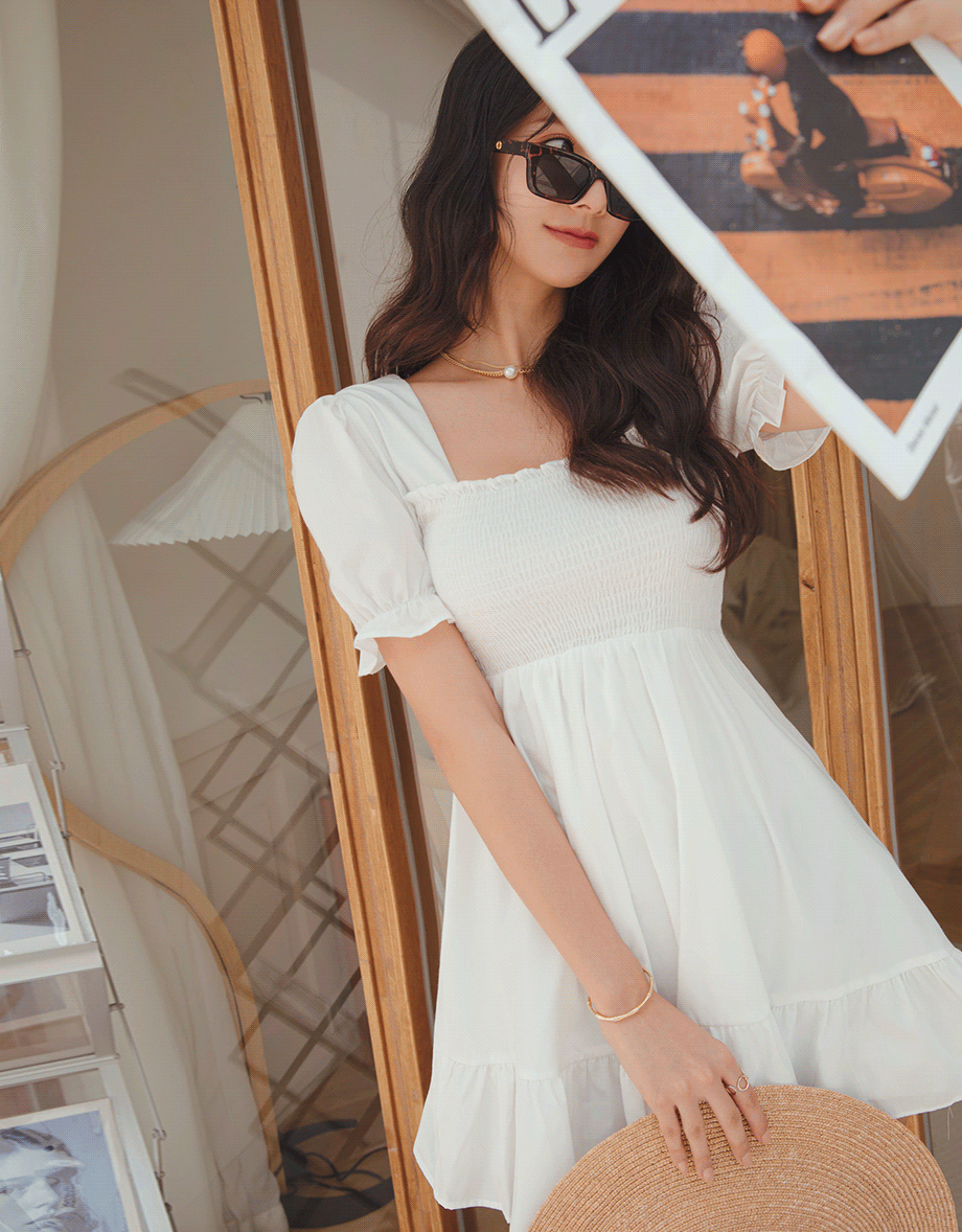 Sweet Sultry Puff Sleeve Flare Mini Dress