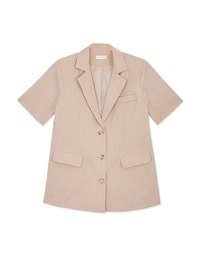Edgy Smart Short-Sleeved Blazer (With Detachable Shoulder Pads)