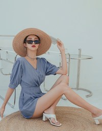 Chambray Pleated Playsuit