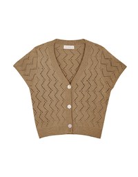 Enhanced Buttoned Knit Crop Top