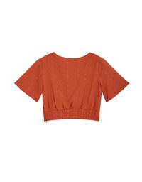 Smocked Lace Waist-Elasticated Crop Top