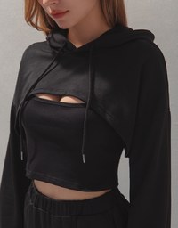 Casual Chic Two-Piece Hoodie Crop Top