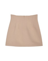 High Waisted V-Notch Buttoned Skirt