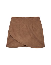 Overlapping Suede Skirt