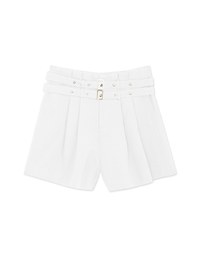 Chic High Waisted Double Belted Short