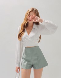 High Waisted Faux Leather Shorts