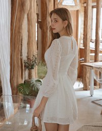Elegant Floral Lace Short Dress