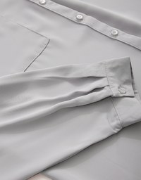 Textured Anti-Wrinkle Iron Free Collarless Blouse Shirt