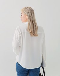 Minimal Simplicity Long Sleeve Oversized Blouse Shirt