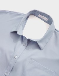 Hollow Back Anti-Wrinkle Iron Free Two Piece Blouse Shirt