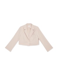 Edgy Smart Single-Button Crop Blazer(With shoulder pads)
