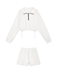 Stark Minimalism Zipped Cardigan + Short Set Wear