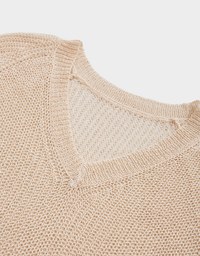 Minimal Simplicity V-Neck Sheer Knitted Top
