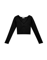 Minimal Simplicity Ruched Knit Crop Top