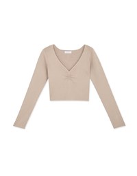 Minimal Simplicity Ruched Knit Crop Top
