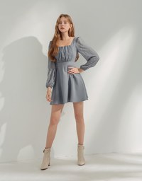 Voguish Ruched Splice Mini Dress