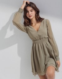 Sweet Sultry Back Lace-Up Cinched-Waist Mini Dress