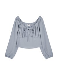 Sophisticated Ruched Tie-Front Top