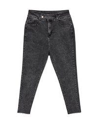 Rugged High Waisted Ash-Washed Denim Jeans Pants