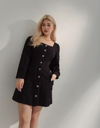 Vintage Button-Down Mini Dress