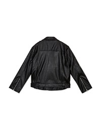 Streetwear Textured Faux Leather Blazer Jacket (With belt)