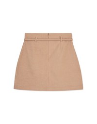 High Waisted Suede A-Line Mini Skirt (With Belt)