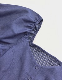 Vintage Puff Sleeve Denim Jeans Crop Top
