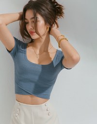 Beyond Basic Crossover Ribbed Top