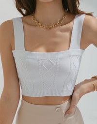 Refined Textured Knit Crop Tank Top