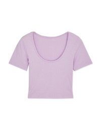 Simple Plain Round Neck Ribbed Crop Top