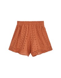 Embroidered Lace Ruffled Hem Shorts