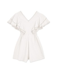 Modern Chic Exaggerate Ruffle Sleeve Playsuit