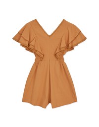 Modern Chic Exaggerate Ruffle Sleeve Playsuit