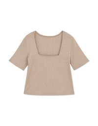 Minimalist Staple Square-Neck Knit Crop Top