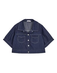 Elevated Casual Stitching Pocket Crop Blouse Shirt
