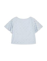 Broderie Lace V-Neck Scrunch Top
