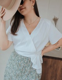Sophisticated Side-Tie Crop Top (With Shoulder Pads)