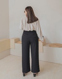 Sleek CEO Style Slimming Pleated Straight Suit Pants
