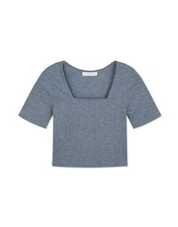 Square-Necked Ribbed Crop Top