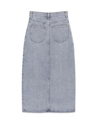 Side Slit Design Denim Jeans Midi Skirt