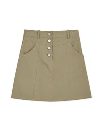 Edgy Chic High Waisted Button-down Mini Skirt