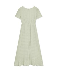 Sweet Sultry Textured Side Tie Ruffled Maxi Dress