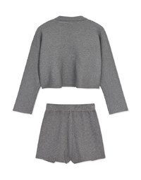 Laidback Lapel Knit Crop Top + Short Set Wear