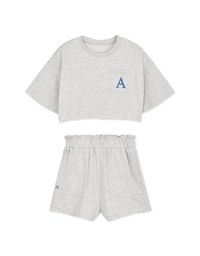 Laidback Alphabet Crop Top + Shorts Set Wear